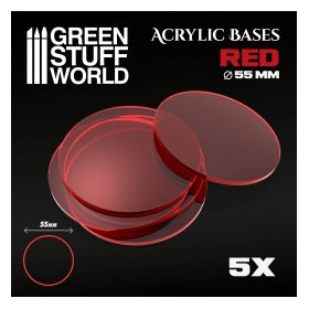 Socles Acryliques ROND 55 mm Rouge Transparent