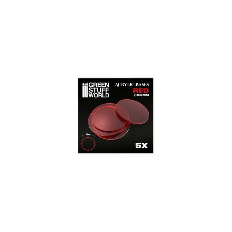 Socles Acryliques ROND 55 mm Rouge Transparent Socles Acryliques ROND 55 mm Rouge Transparent