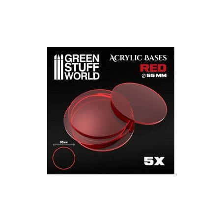 Socles Acryliques ROND 55 mm Rouge Transparent