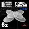 Socles en plastique transparent avec CREUX - Ovales 60x35mm
