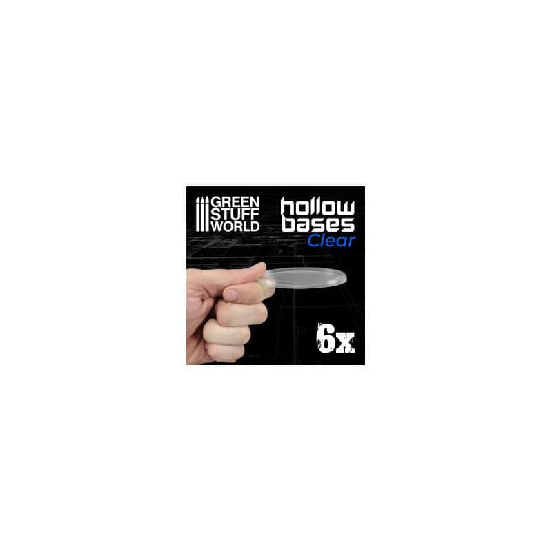 Socles en plastique transparent avec CREUX - Ovales 75x42mm Socles en plastique transparent avec CREUX - Ovales 75x42mm
