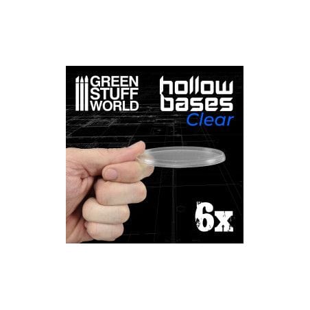 Socles en plastique transparent avec CREUX - Ovales 75x42mm
