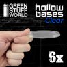 Socles en plastique transparent avec CREUX - Ovales 75x42mm