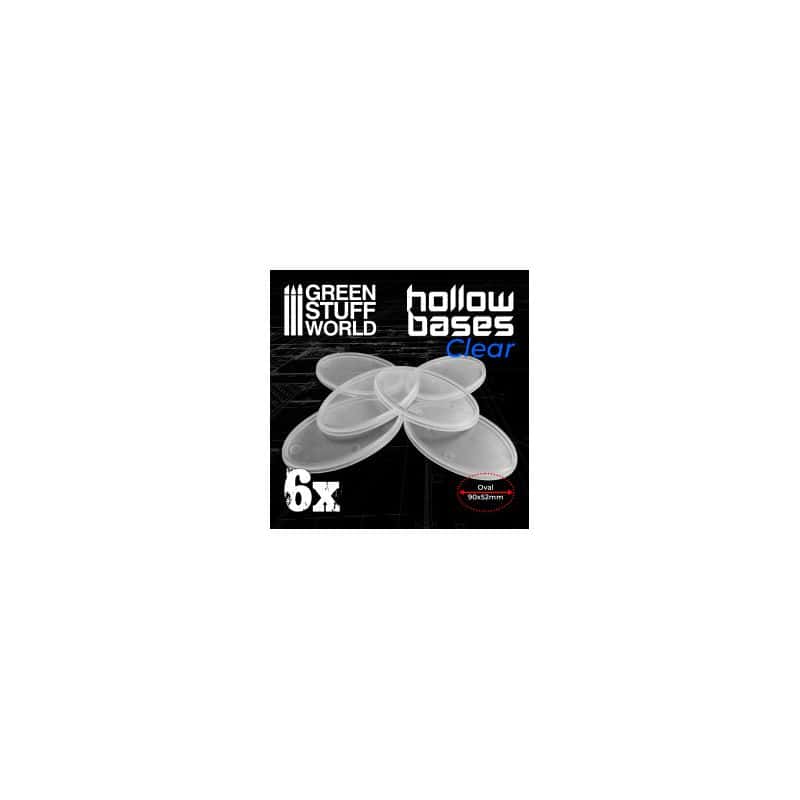 Socles en plastique transparent avec CREUX - Ovales 90x52mm Socles en plastique transparent avec CREUX - Ovales 90x52mm