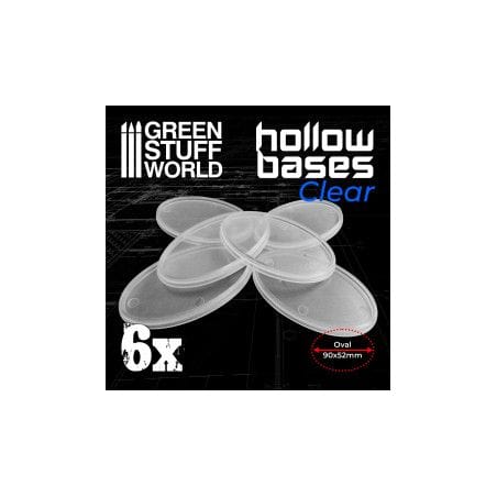 Socles en plastique transparent avec CREUX - Ovales 90x52mm