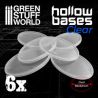 Socles en plastique transparent avec CREUX - Ovales 90x52mm