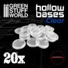 Socles en plastique transparents avec CREUX - Rond 25mm