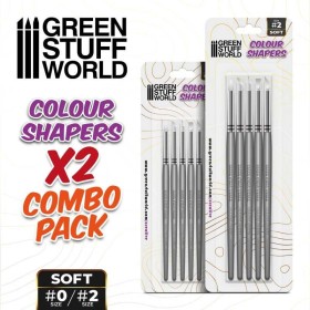 Pinceau Silicone - Colour Shapers TAILLE 0 et 2 - 10 pinceaux - BLANC SOUPLE