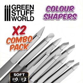 Pinceau Silicone - Colour Shapers TAILLE 0 et 2 - 10 pinceaux - BLANC SOUPLE