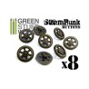 8x Boutons ENGRENAGES du VOLANT - Bronze