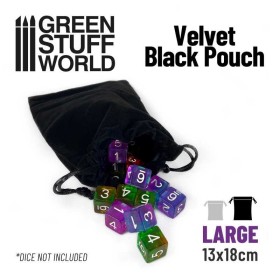 Grand Pochette en Velours - Noir - 13x18cm